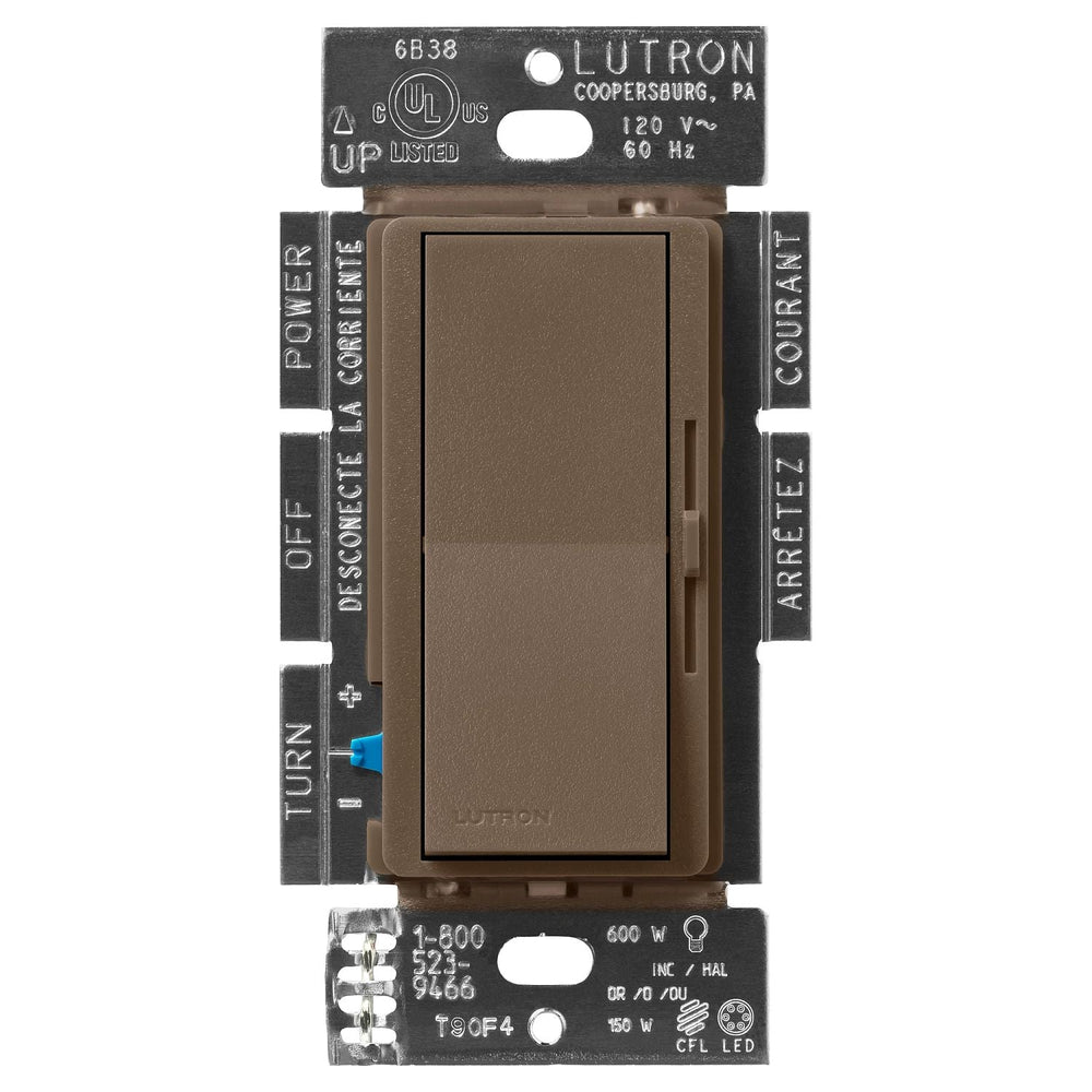 Lutron Diva LED+ Dimmer Switch, 150W LED, Single Pole/3-Way, No Neutral Required, 120V, DVSCCL-153P-EP, Espresso