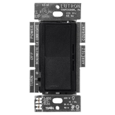 Lutron Diva LED+ Dimmer Switch, 150W LED, Single Pole/3-Way, No Neutral Required, 120V, DVSCCL-153P-MN, Midnight