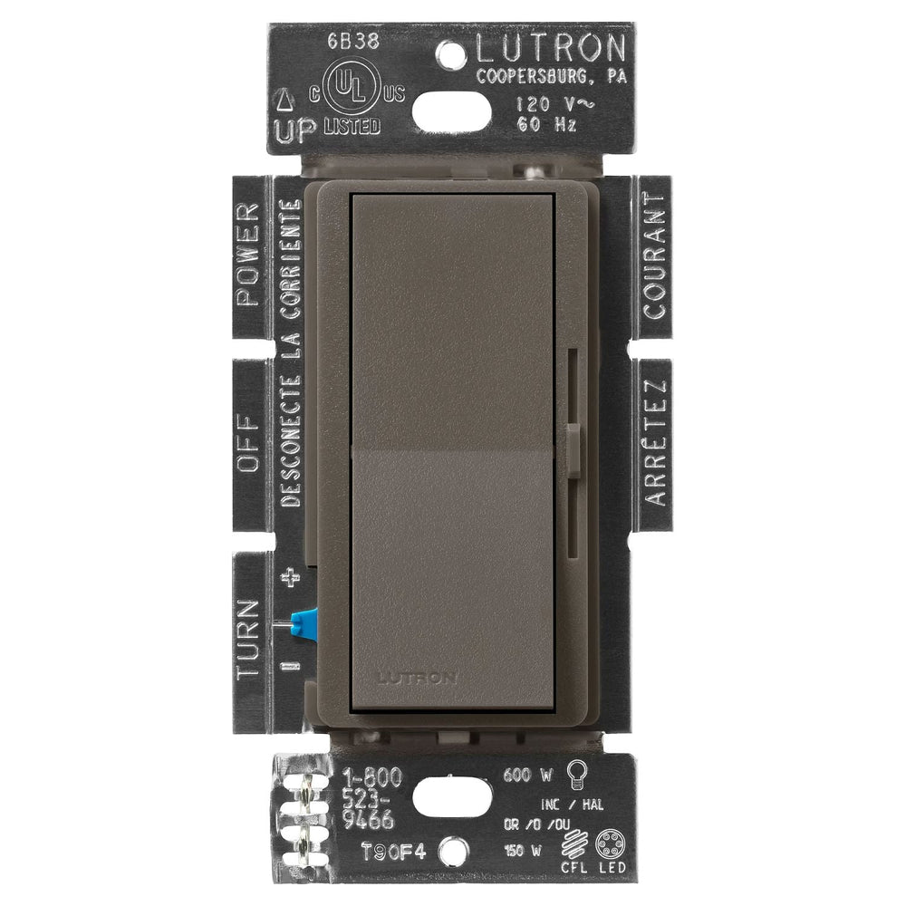 Lutron Diva LED+ Dimmer Switch, 150W LED, Single Pole/3-Way, No Neutral Required, 120V, DVSCCL-153P-TF, Truffle