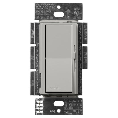 Lutron Diva 3-Speed Fan Control and Light Switch, 1.5A Fan, 1A LED, Single Pole/3-Way, No Neutral Required, 120V, DVSCFSQ-F-PB, Pebble