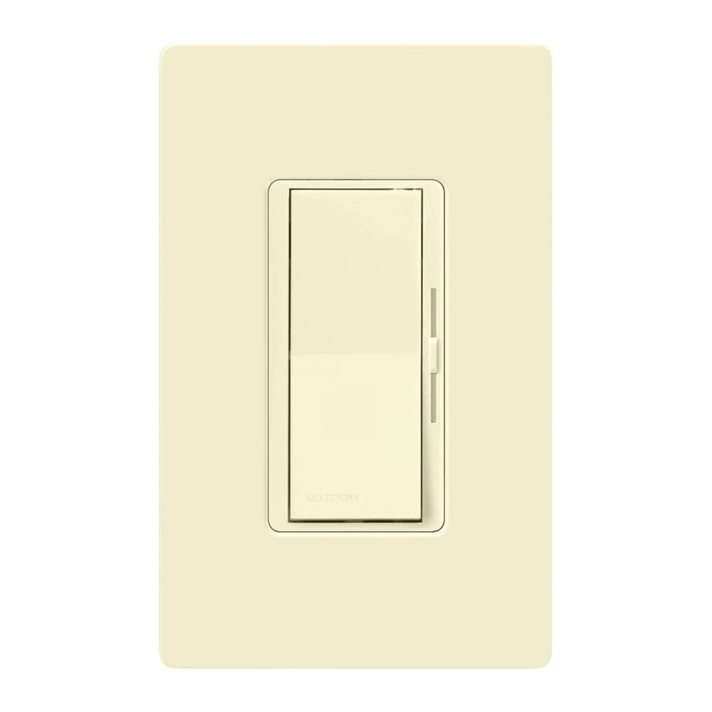 Lutron Diva LED+ Dimmer Switch with Wall Plate, 150W LED, Single Pole/3-Way, No Neutral Required, 120V, DVWCL-153PH-AL, Almond