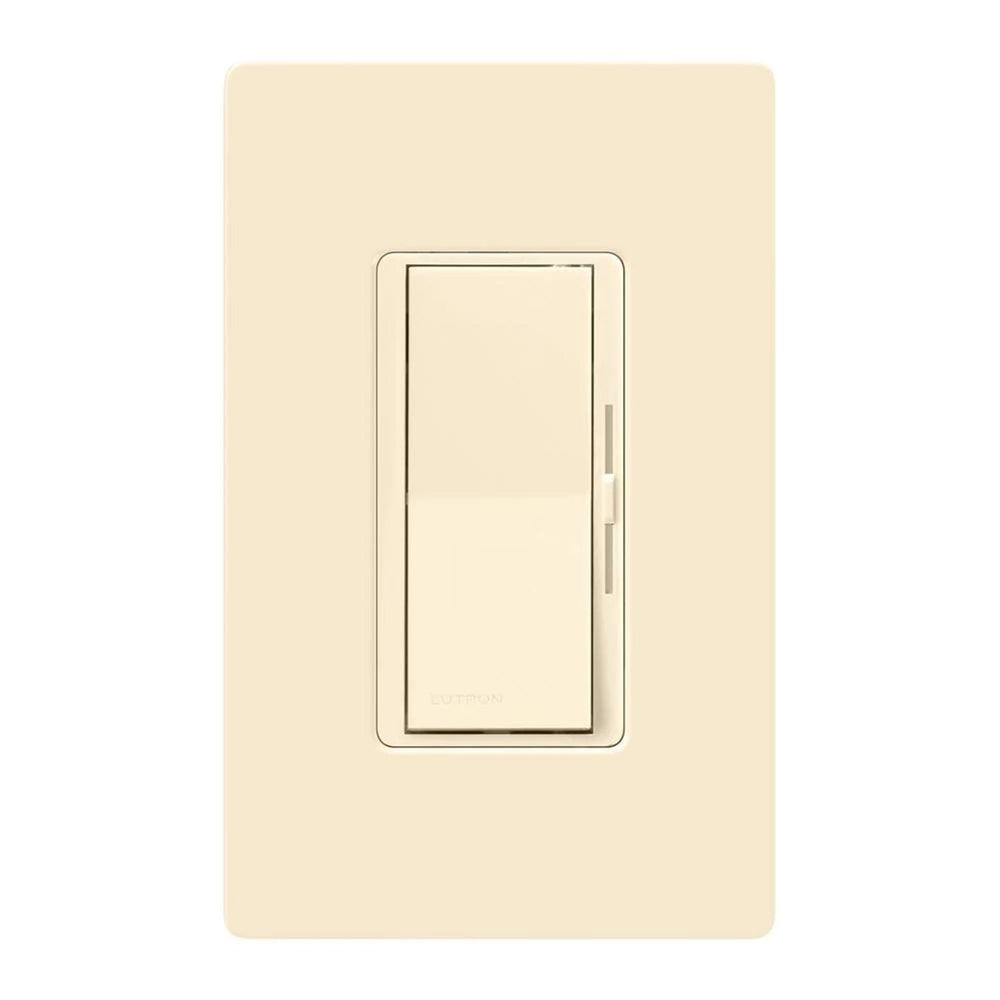 Lutron Diva LED+ Dimmer Switch with Wall Plate, 150W LED, Single Pole/3-Way, No Neutral Required, 120V, DVWCL-153PH-LA, Light Almond