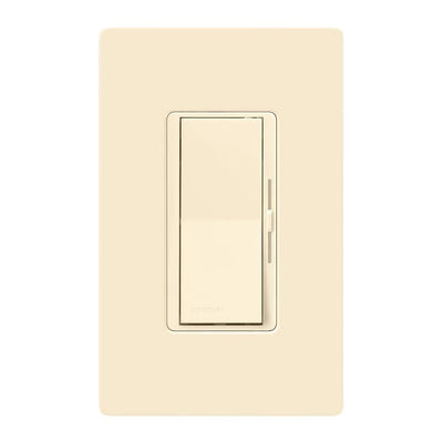 Lutron Diva LED+ Dimmer Switch with Wall Plate, 150W LED, Single Pole/3-Way, No Neutral Required, 120V, DVWCL-153PH-LA, Light Almond