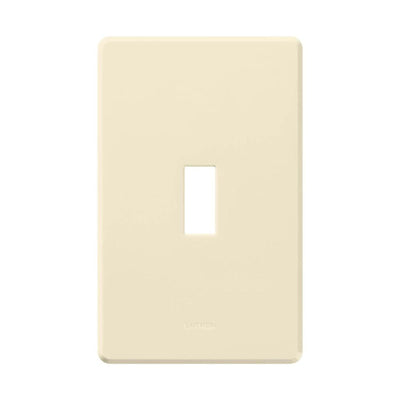Lutron Fassada 1 Gang Wall Plate for Traditional Style Dimmers or Switches, Gloss Finish, FG-1-AL, Almond