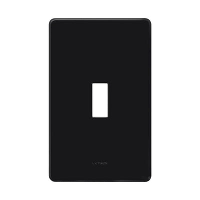 Lutron Fassada 1 Gang Wall Plate for Traditional Style Dimmers or Switches, Gloss Finish, FG-1-BL, Black