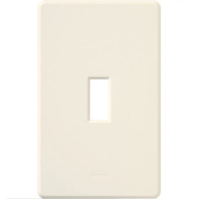 Lutron Fassada 1 Gang Wall Plate for Traditional Style Dimmers or Switches, Gloss Finish, FG-1-LA, Light Almond