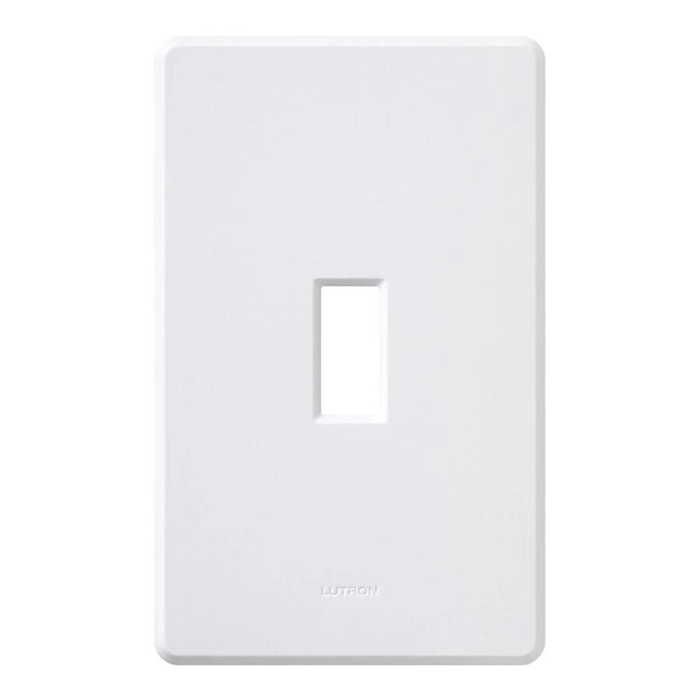 Lutron Fassada 1 Gang Wall Plate for Traditional Style Dimmers or Switches, Gloss Finish, FG-1-WH, White