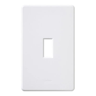Lutron Fassada 1 Gang Wall Plate for Traditional Style Dimmers or Switches, Gloss Finish, FG-1-WH, White