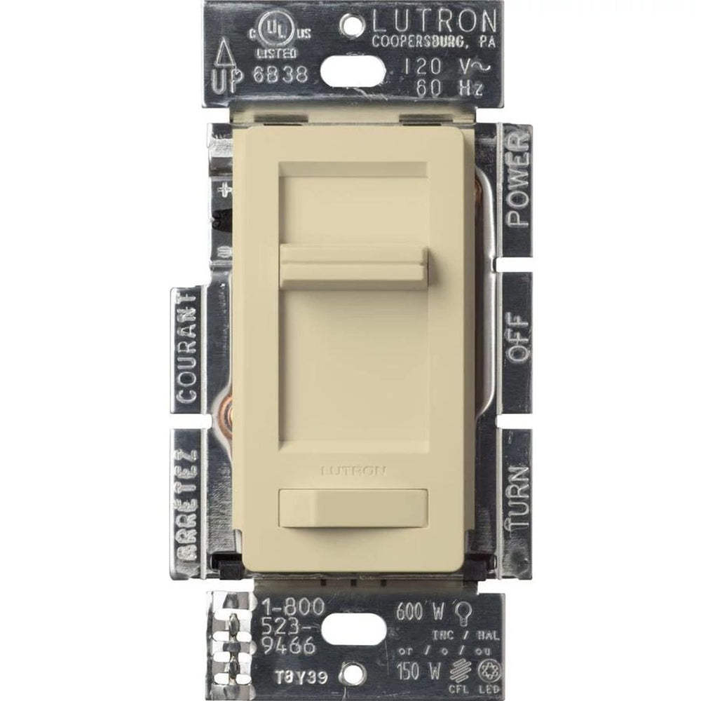 Lutron Lumea LED+ Dimmer Switch, No Neutral Required, 150W LED or 600W Inc/Hal, 120V, Single Pole/3-Way, LECL-153PH-IV, Ivory