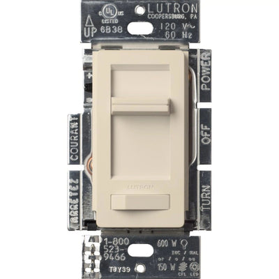 Lutron Lumea LED+ Dimmer Switch, No Neutral Required, 150W LED or 600W Inc/Hal, 120V, Single Pole/3-Way, LECL-153PH-LA, Light Almond
