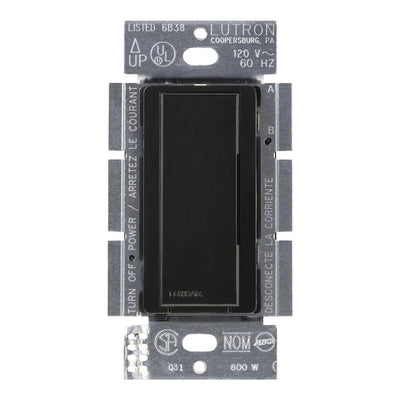 Lutron Maestro 8A Electronic Switch, Neutral Required, 950W Lighting/3A Fan, 120V, Single Pole/3-Way, MA-S8AM-XX / MSC-S8AM-BL, Black