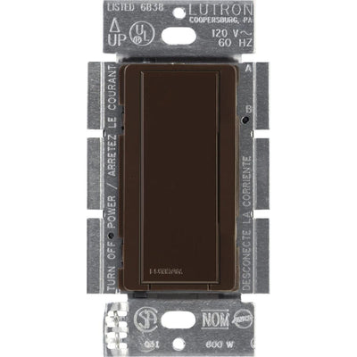 Lutron Maestro 8A Electronic Switch, Neutral Required, 950W Lighting/3A Fan, 120V, Single Pole/3-Way, MA-S8AM-XX / MSC-S8AM-BR, Brown