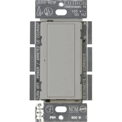 Lutron Maestro 8A Electronic Switch, Neutral Required, 950W Lighting/3A Fan, 120V, Single Pole/3-Way, MA-S8AM-XX / MSC-S8AM-GR, Gray