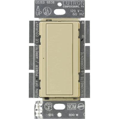 Lutron Maestro 8A Electronic Switch, Neutral Required, 950W Lighting/3A Fan, 120V, Single Pole/3-Way, MA-S8AM-XX / MSC-S8AM-IV, Ivory