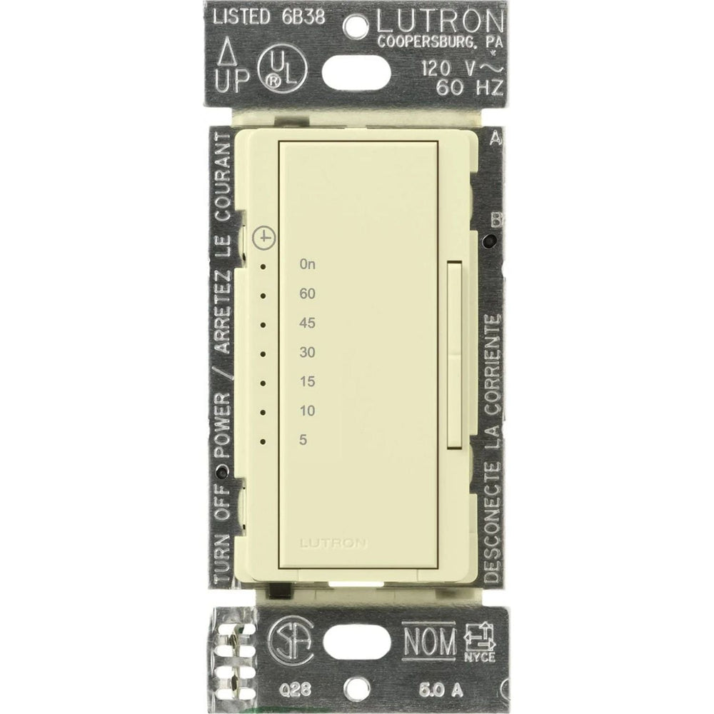 Lutron Maestro Countdown Timer Switch for Fans and Lights, Neutral Required, 150W LED, 3A Fan, Single-Pole/Multi-Location, MA-T51MN-AL, Almond