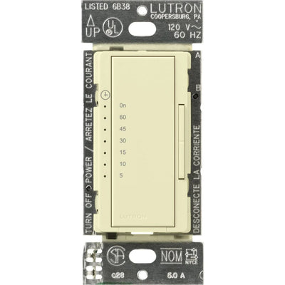 Lutron Maestro Countdown Timer Switch for Fans and Lights, Neutral Required, 150W LED, 3A Fan, Single-Pole/Multi-Location, MA-T51MN-AL, Almond