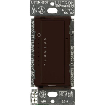 Lutron Maestro Countdown Timer Switch for Fans and Lights, Neutral Required, 150W LED, 3A Fan, Single-Pole/Multi-Location, MA-T51MN-BR, Brown