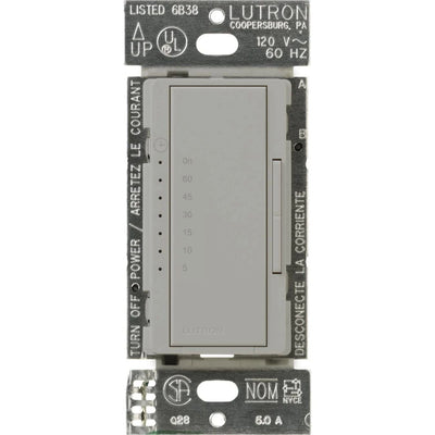 Lutron Maestro Countdown Timer Switch for Fans and Lights, Neutral Required, 150W LED, 3A Fan, Single-Pole/Multi-Location, MA-T51MN-GR, Gray