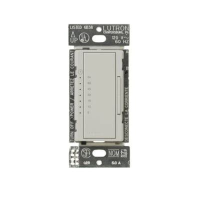 Lutron Maestro Countdown Timer Switch for Fans and Lights, Neutral Required, 150W LED, 3A Fan, Single-Pole/Multi-Location, MA-T51MN-PD, Palladium