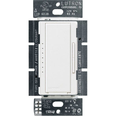 Lutron Maestro LED+ Dimmer Switch, 150W LED, Single Pole/Multi-Location, No Neutral Required,120V, MACL-153M-SW, Snow White