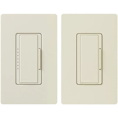 Lutron Maestro LED+ Dimmer Switch, 150W LED, Single Pole/Multi-Location, No Neutral Required,120V, MACL-153M-AL, Almond