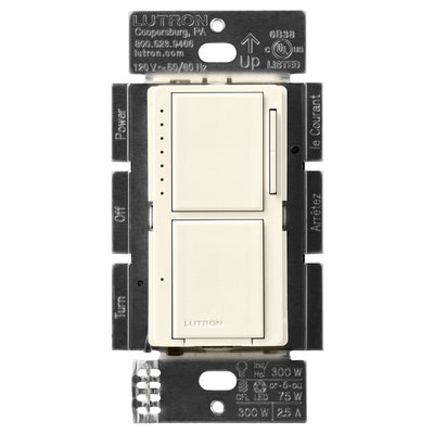 Lutron Maestro LED+ Dual Dimmer and Switch, 75W LED Bulbs, Single Pole, MACL-L3S25-BI, Biscuit