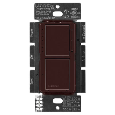 Lutron Maestro LED+ Dual Dimmer and Switch, 75W LED Bulbs, Single Pole, MACL-L3S25-BR, Brown