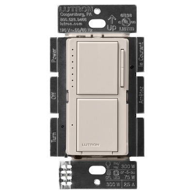 Lutron Maestro LED+ Dual Dimmer and Switch, 75W LED Bulbs, Single Pole, MACL-L3S25-TP, Taupe