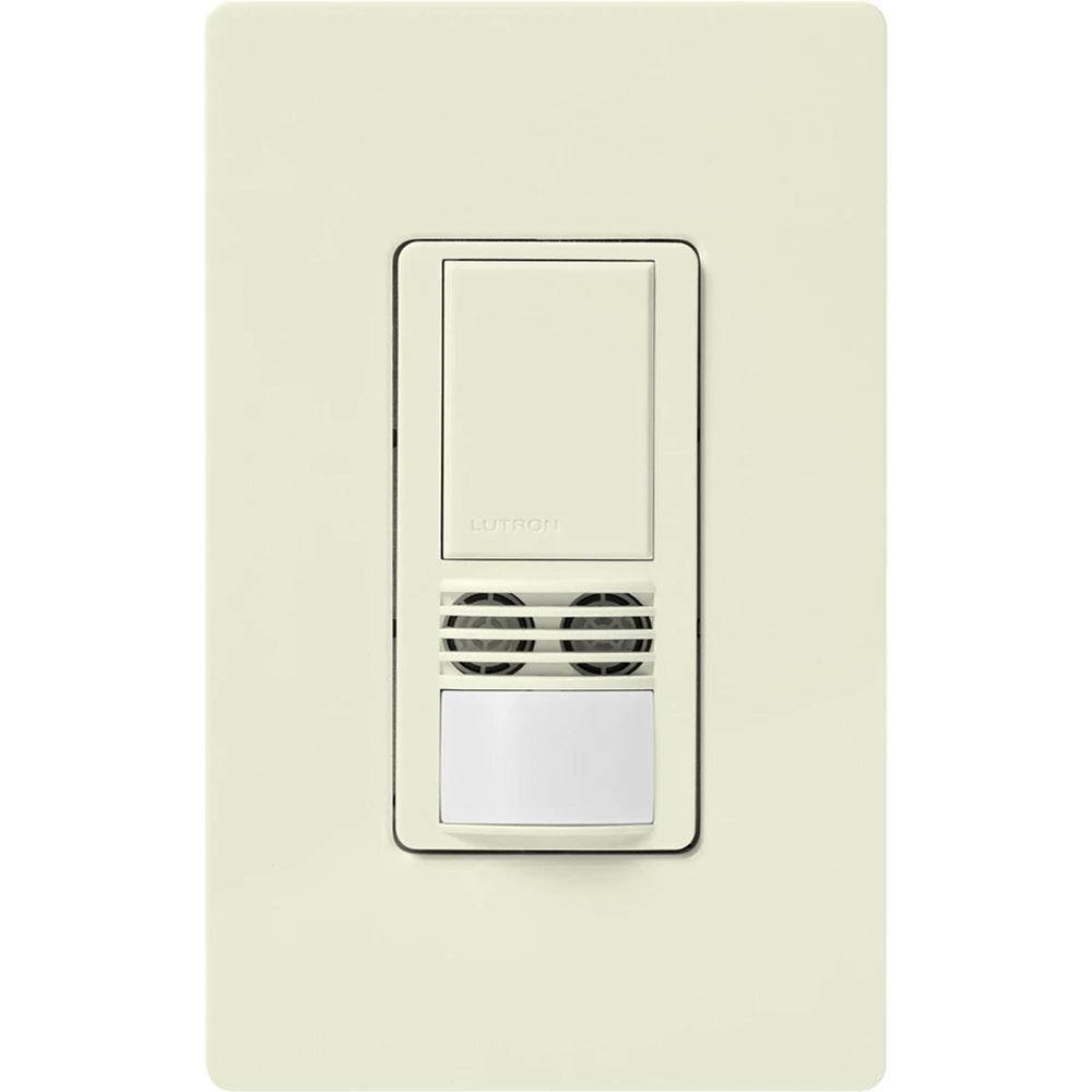 Lutron Maestro Dual-Tech Motion Sensor Switch, Vacancy Only, 6A, 120-277V, Single Pole, Ground or Neutral Required, MS-A102-V-BI, Biscuit
