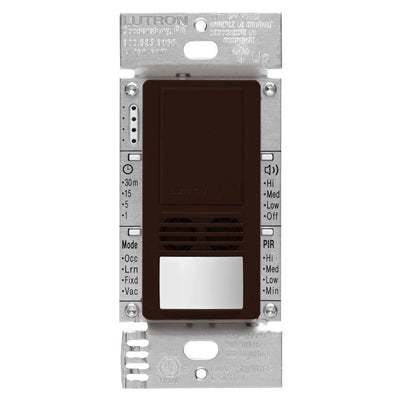 Lutron Maestro Dual-Tech Motion Sensor Switch, 6A, 120-277V, Single Pole, Ground or Neutral Required, MS-A102-BR, Brown