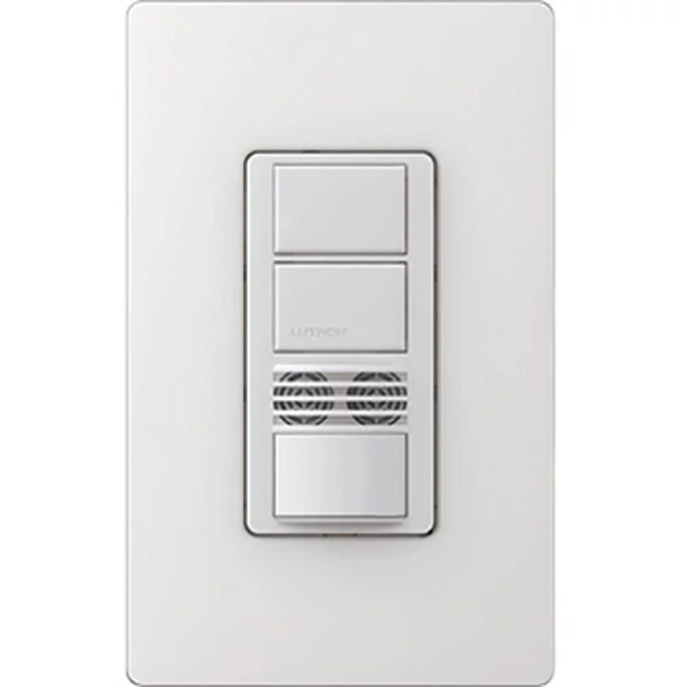 Lutron Maestro Dual Circuit Dual-Tech Motion Sensor Switch, 6A, 120-277V, Single Pole, Ground or Neutral Required, MS-A202-SW, Snow White
