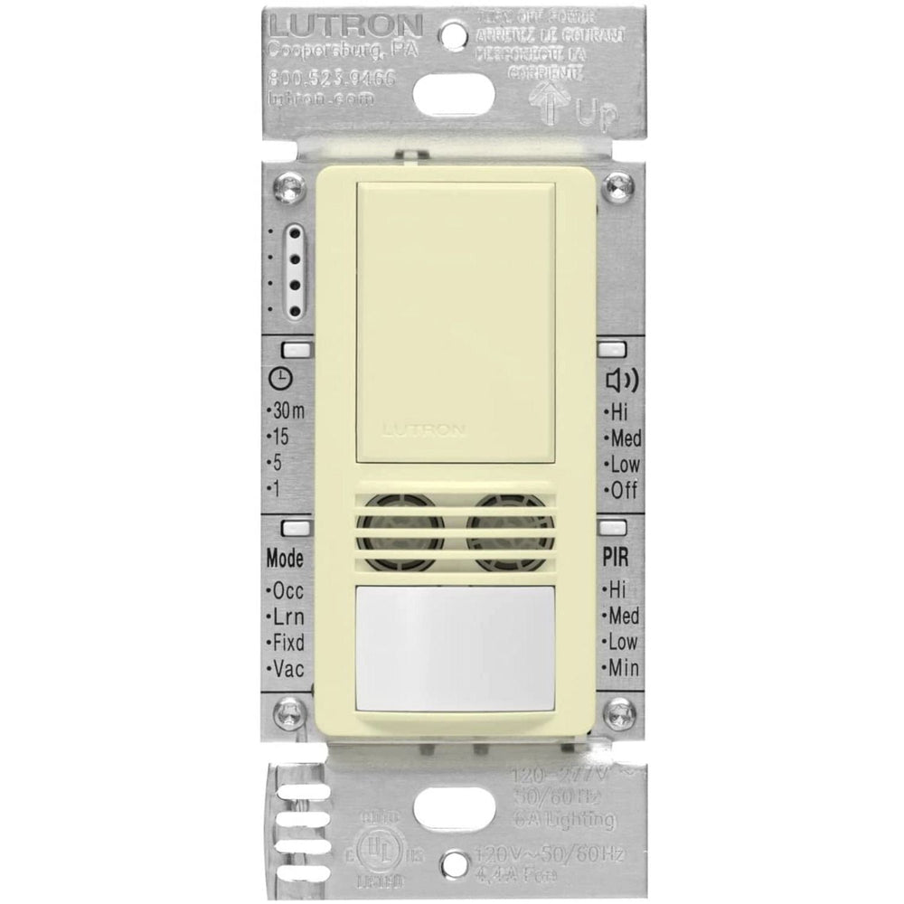 Lutron Maestro Dual-Tech Motion Sensor Switch, 6A, 120-277V, Single Pole/3-Way, Neutral Required, MS-B102-AL, Almond