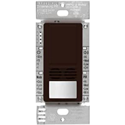 Lutron Maestro Dual-Tech Motion Sensor Switch, 6A, 120-277V, Single Pole/3-Way, Neutral Required, MS-B102-BR, Brown