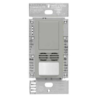 Lutron Maestro Dual-Tech Motion Sensor Switch, 6A, 120-277V, Single Pole/3-Way, Neutral Required, MS-B102-GR, Gray