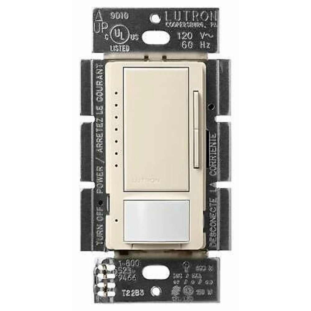 Lutron Maestro Dual-Tech Motion Sensor Switch, 6A, 120-277V, Single Pole/3-Way, Neutral Required, MS-B102-LA, Light Almond