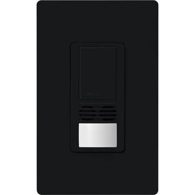 Lutron Maestro Dual-Tech Motion Sensor Switch, Vacancy Only, 6A, 120-277V, Single Pole/3-Way, Neutral Required, MS-B102-V-MN, Midnight