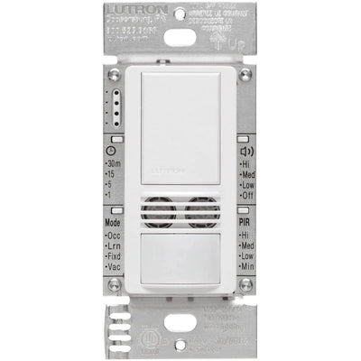 Lutron Maestro Dual-Tech Motion Sensor Switch, 6A, 120-277V, Single Pole/3-Way, Neutral Required, MS-B102-WH, White