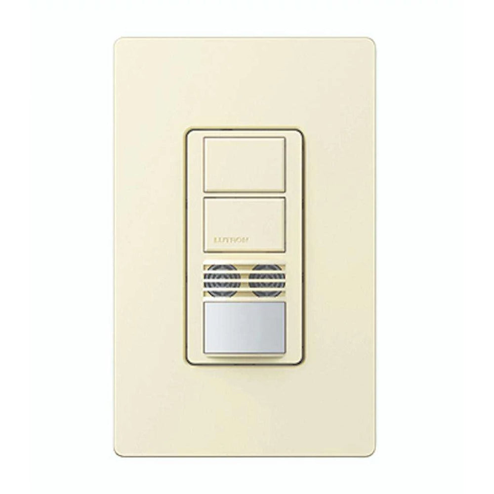 Lutron Maestro Dual Circuit Dual-Tech Motion Sensor Switch, 6A, 120-277V, Single Pole and 3-Way, Neutral Required, MS-B202-AL, Almond