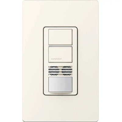 Lutron Maestro Dual Circuit Dual-Tech Motion Sensor Switch, 6A, 120-277V, Single Pole and 3-Way, Neutral Required, MS-B202-BI, Biscuit