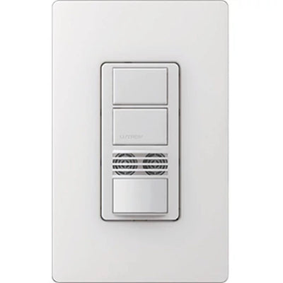 Lutron Maestro Dual Circuit Dual-Tech Motion Sensor Switch, 6A, 120-277V, Single Pole and 3-Way, Neutral Required, MS-B202-SW, Snow White