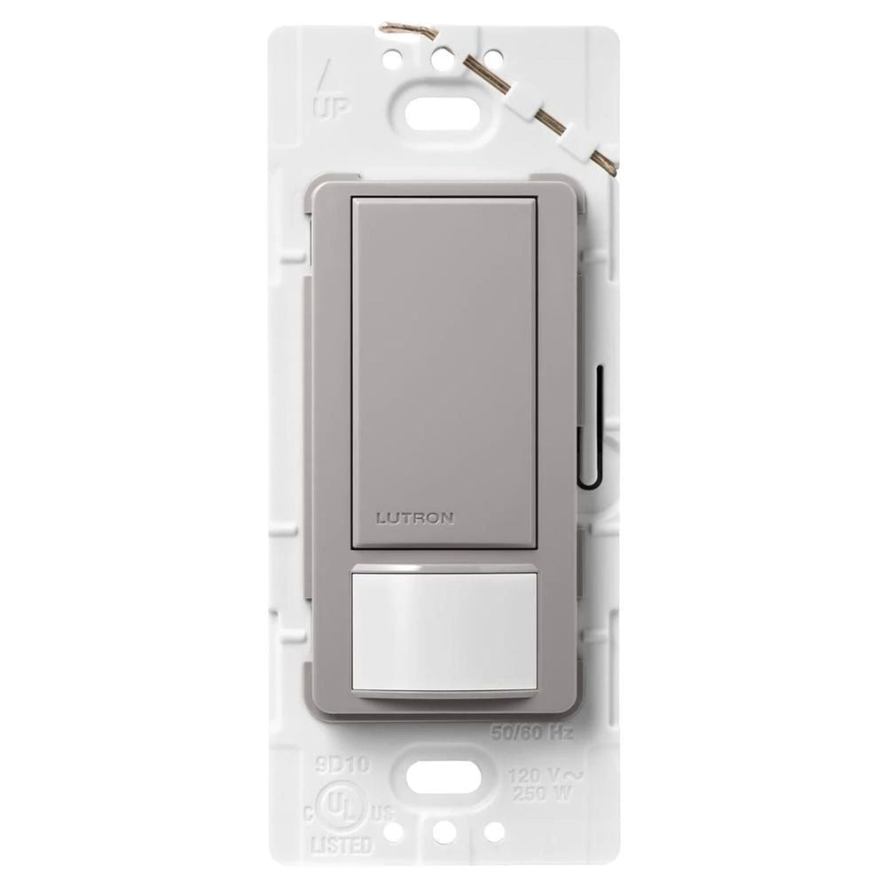 Lutron Maestro Motion Sensor Switch, Ground or Neutral Required, 2A Lighting, 120V, Single Pole, MS-OPS2-GR, Gray
