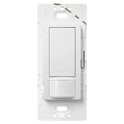 Lutron Maestro Motion Sensor Switch, Ground or Neutral Required, 2A Lighting, 120V, Single Pole, MS-OPS2-SW, Snow White