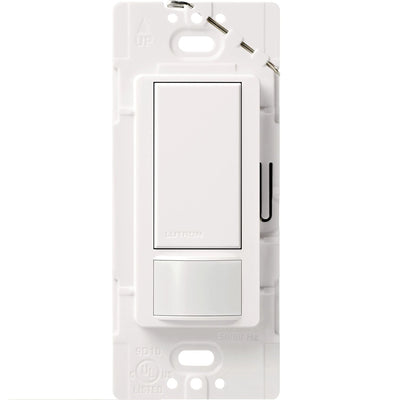 Lutron Maestro Motion Sensor Switch, Ground or Neutral Required, 2A Lighting, 120V, Single Pole, MS-OPS2H-WH, White, Clamshell Packaging
