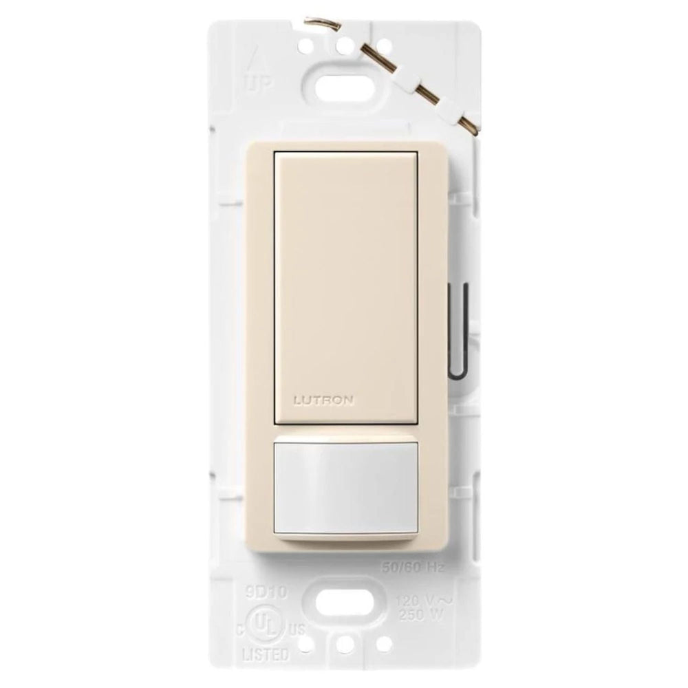 Lutron Maestro Motion Sensor Switch, 5A Light/3A Fan, 120V, Single/Multi-Location, Ground or Neutral Required, MS-OPS5M-LA, Light Almond