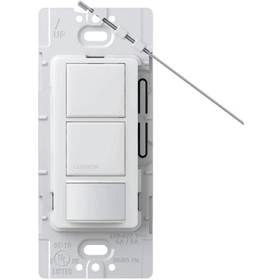 Lutron Maestro Dual Circuit Motion Sensor Switch, 6A Light/4.4A Fan, 120-277V, Dual Single Pole, Ground or Neutral Required, MS-OPS6-DDV-SW, Snow White