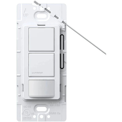 Lutron Maestro Dual Circuit Motion Sensor Switch, 6A Light/4.4A Fan, 120-277V, Dual Single Pole, Ground or Neutral Required, MS-OPS6-DDV-WH, White