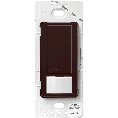 Lutron Maestro Motion Sensor Switch, Ground or Neutral Required, 6A Light, 3A Fan, 120-277V, Single/Multi-Location, MS-OPS6M2-DV-BR, Brown