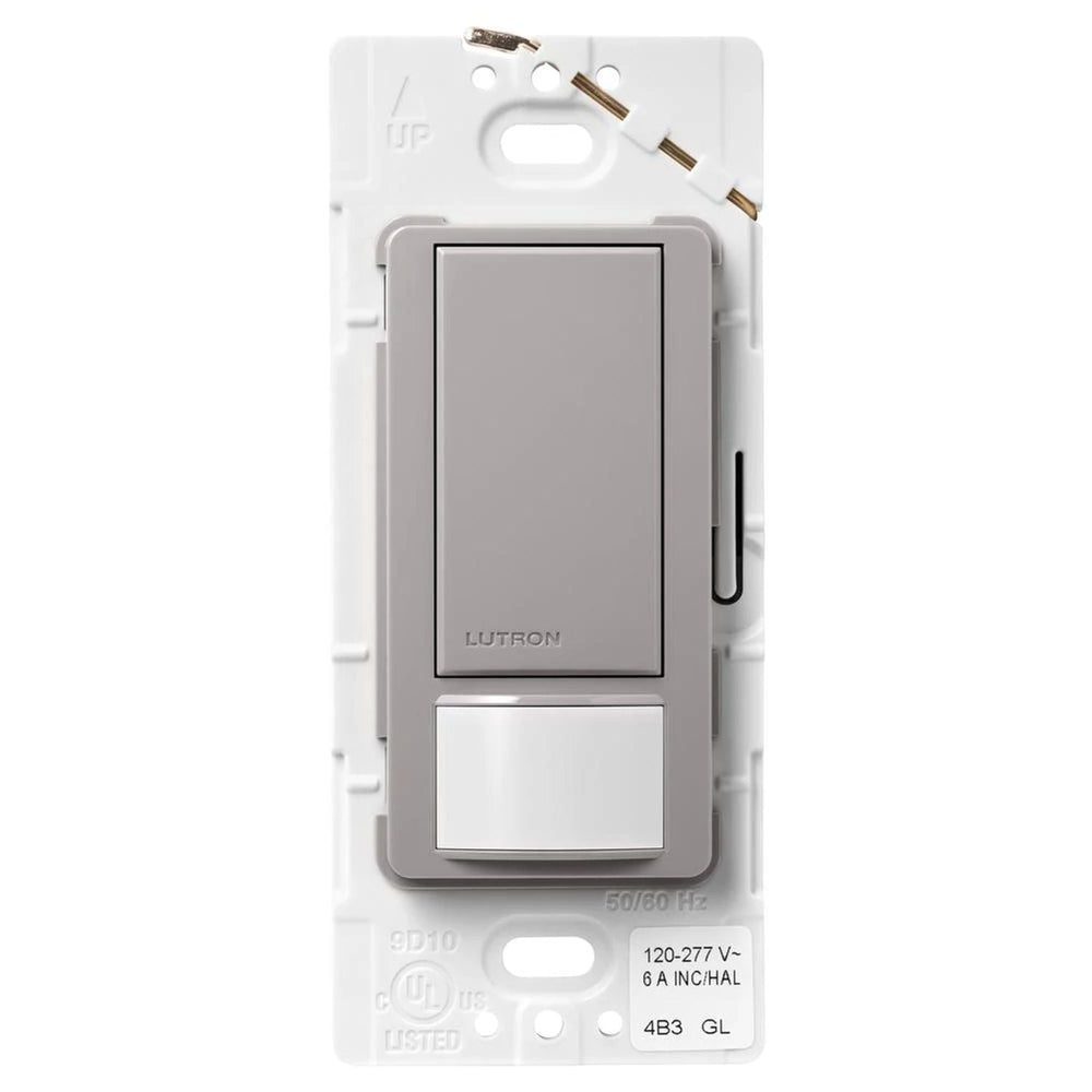 Lutron Maestro Motion Sensor Switch, Ground or Neutral Required, 6A Light, 3A Fan, 120-277V, Single/Multi-Location, MS-OPS6M2-DV-GR, Gray