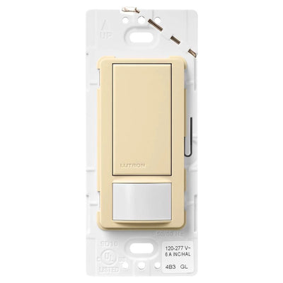 Lutron Maestro Motion Sensor Switch, Ground or Neutral Required, 6A Light, 3A Fan, 120-277V, Single/Multi-Location, MS-OPS6M2-DV-IV, Ivory