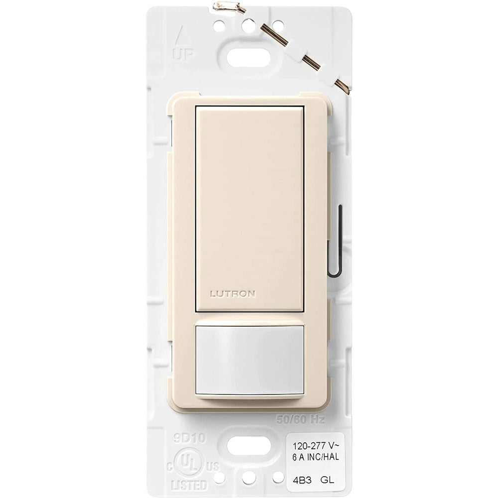 Lutron Maestro Motion Sensor Switch, Ground or Neutral Required, 6A Light, 3A Fan, 120-277V, Single/Multi-Location, MS-OPS6M2-DV-LA, Light Almond